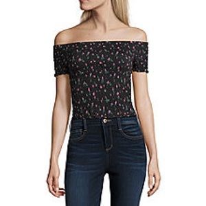Arizona smocked off the shoulder crop top